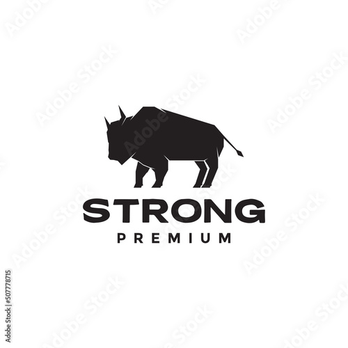 simple shape strong modern buffalo bison logo design vector graphic symbol icon illustration creative idea