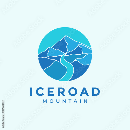 colorful blue mountain and lake logo design vector graphic symbol icon illustration creative idea