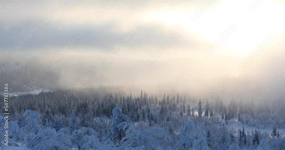 Winter landscape in Pallas Yllastunturi National Park, Lapland, Finland Winter landscape in Pallas Yllastunturi National Park, Lapland, Finland