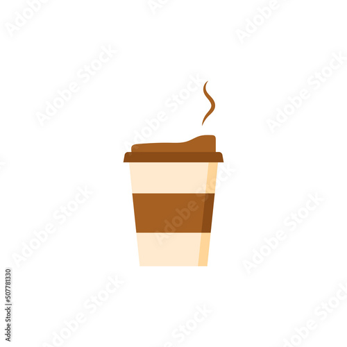 Delicious coee paper cup icon. Drink vector illustration design
