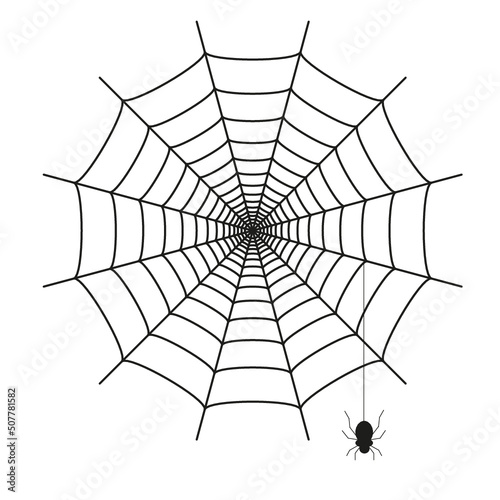 Fond vectoriel toile d’araignée isolée sur fond blanc au moment d'Halloween 