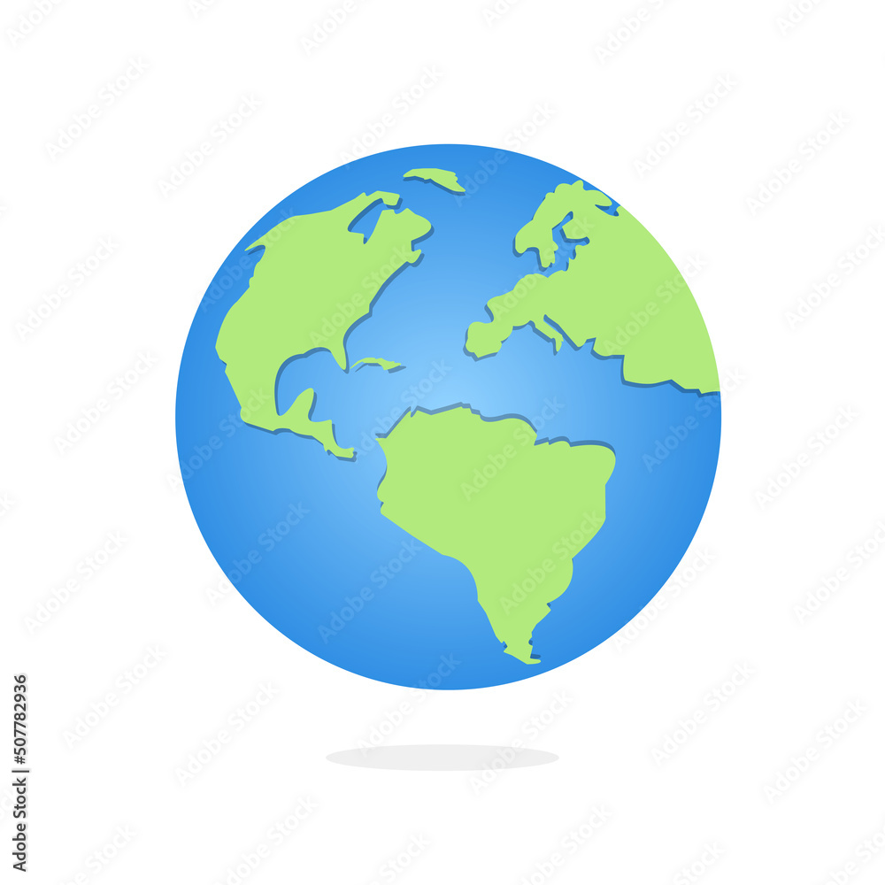vector sketchy planet earth on white background