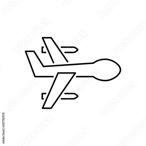 Military drone line vector icon. Editable stroke