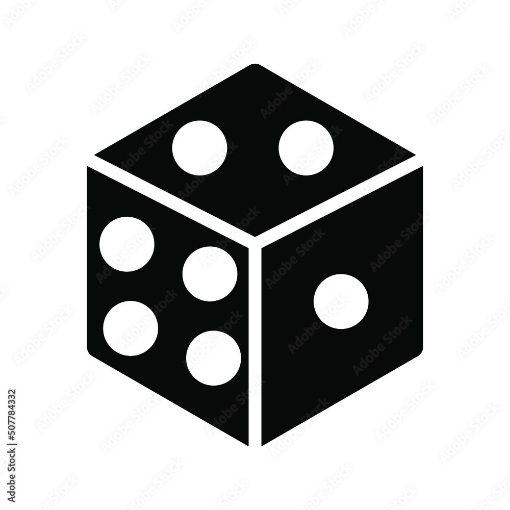 Dice cube icon, casino game color editable Dice cube icon, casino game color editable
