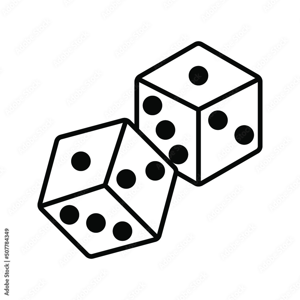 Dice cube icon, casino game color editable Dice cube icon, casino game color editable