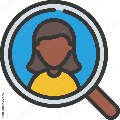 Recruitment Female Search Icon