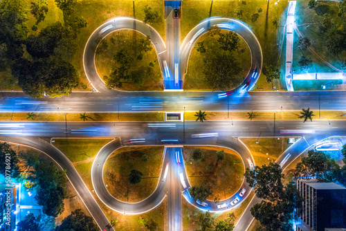 Brasília vista de cima luzes ruas