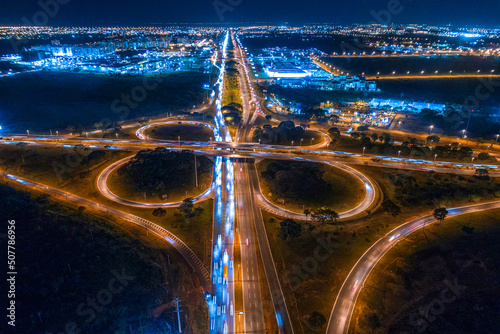 Brasília vista de cima luzes ruas