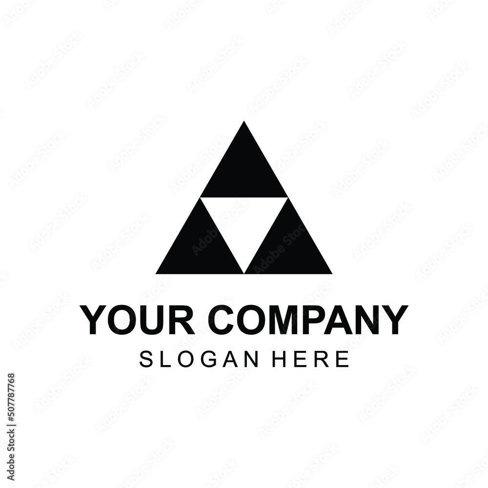 Geometric letter A triangle logo design vector Geometric letter A triangle logo design vector