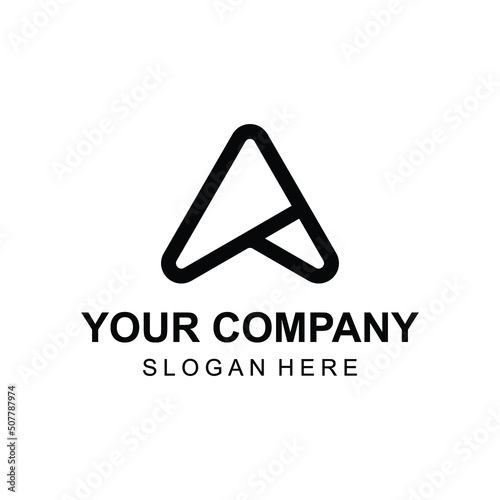 Free Download Creative abstract simple letter A logo minimal design - GFXLoad