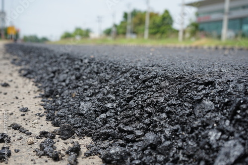The blur of the asphalt road