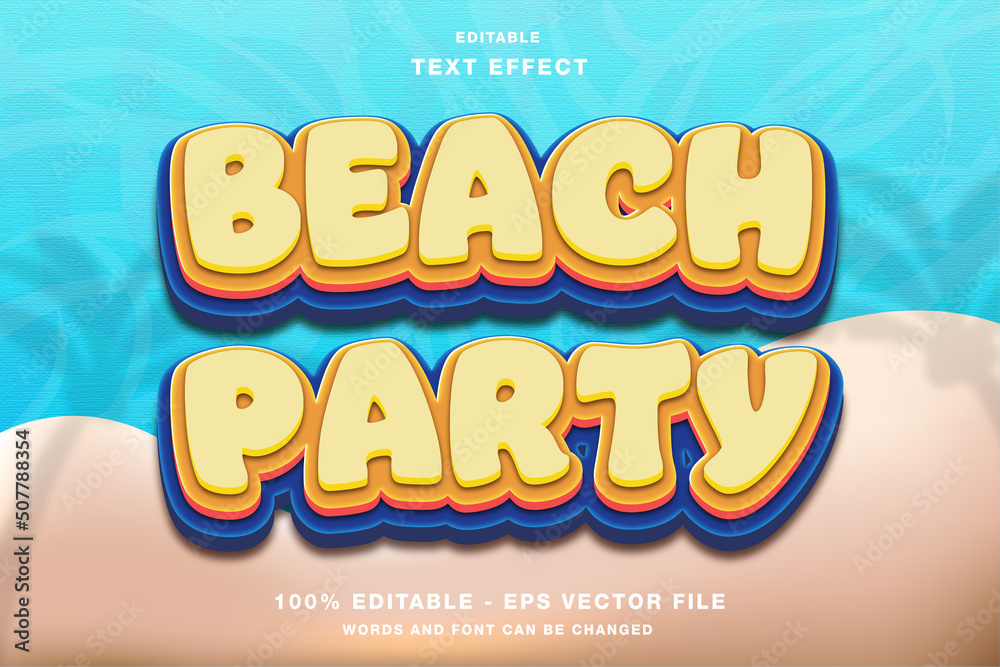 Obraz premium Beach Party Editable Text Effect