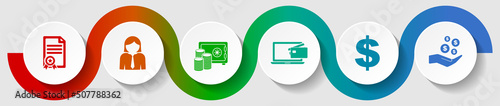 Bank, business concept infographic vector template, shop flat design illustration