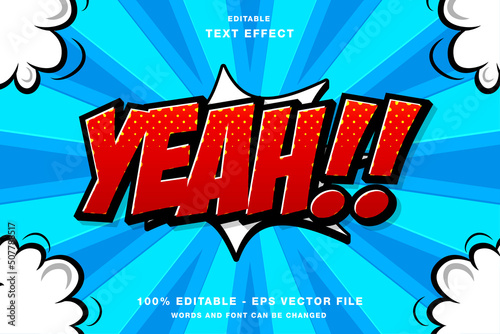 Yeah Comic Style Editable Text Effect