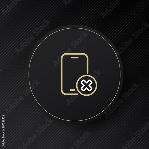 Phone with cross line icon. Close, decline, ban, reject, user, application. Technology concept. Vector line icon for Business and Advertising