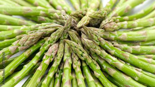 Fresh Asparagus close up. Fresh and tasty organic asparagus