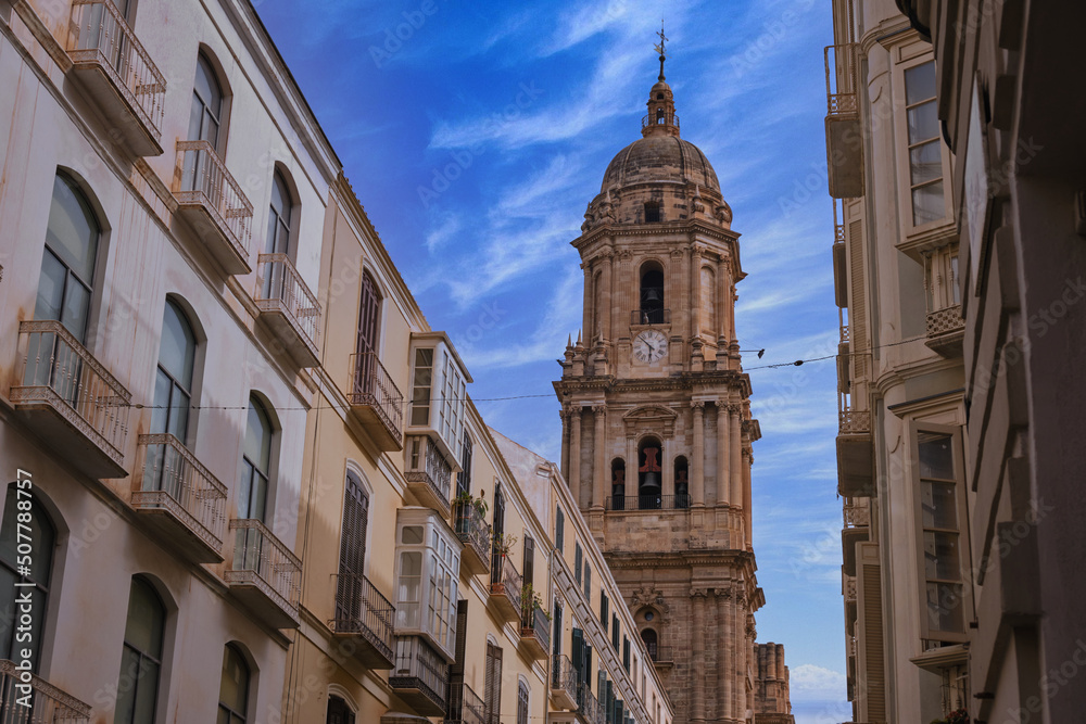 The Cathedral of Malaga is a national landmark. Old Town of Malaga, Andalusia, southern Spain, Europa. The Cathedral of Malaga is a national landmark. Old Town of Malaga, Andalusia, southern Spain, Europa.