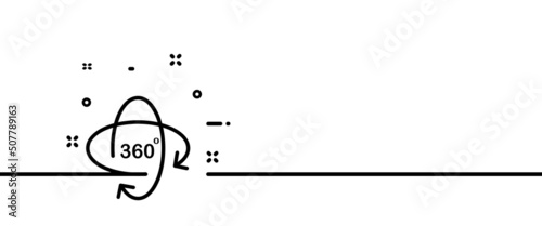 360 degrees line icon. VR, virtual reality, watch video, play game, gamer, modern, new. Technology concept. One line style. Vector line icon for Business and Advertising