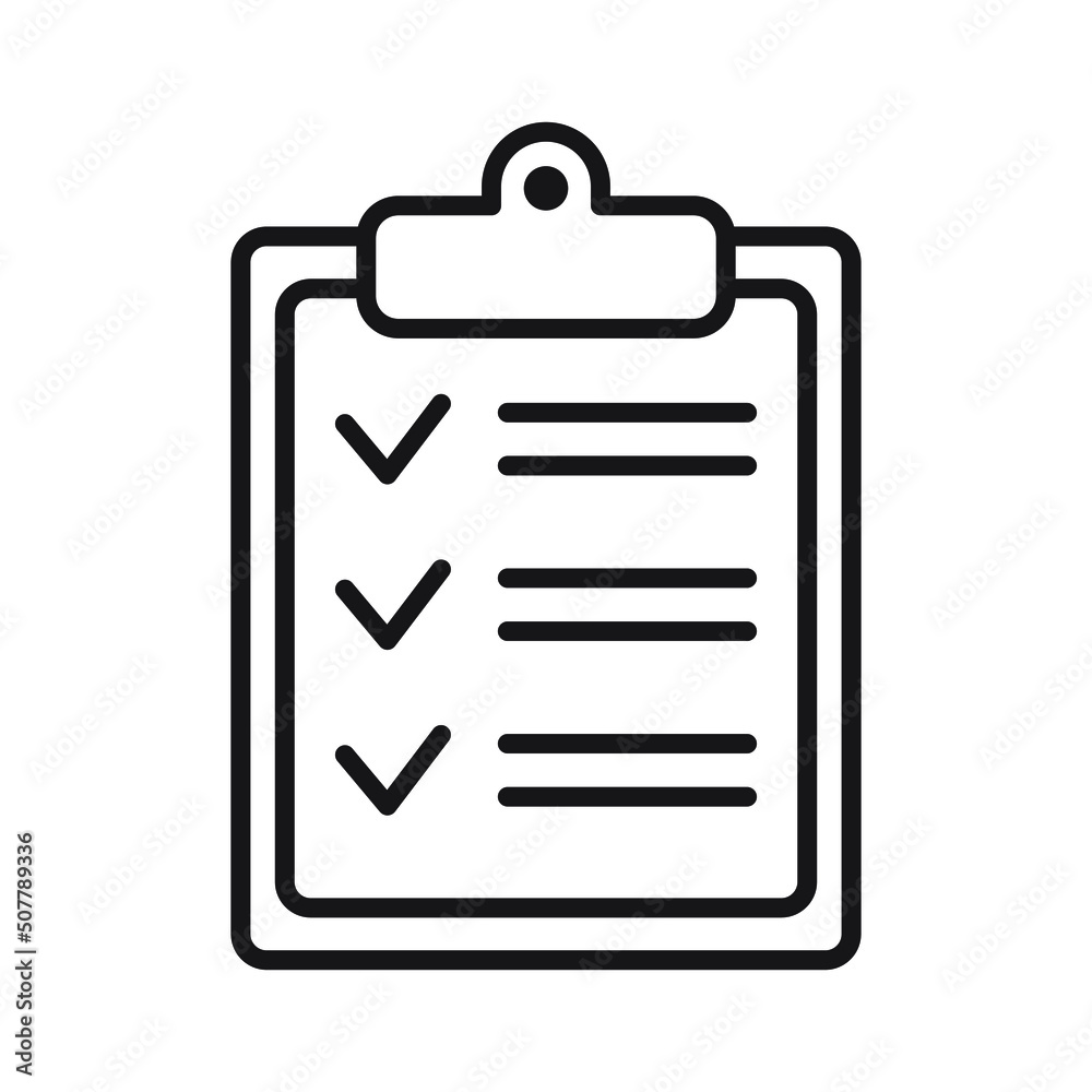 Clipboard line icon. Checklist sign symbol for web site and app design. Clipboard line icon. Checklist sign symbol for web site and app design.
