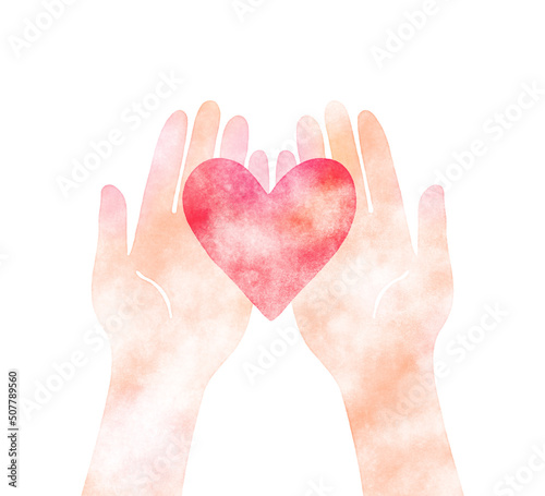 ハートを持つ手