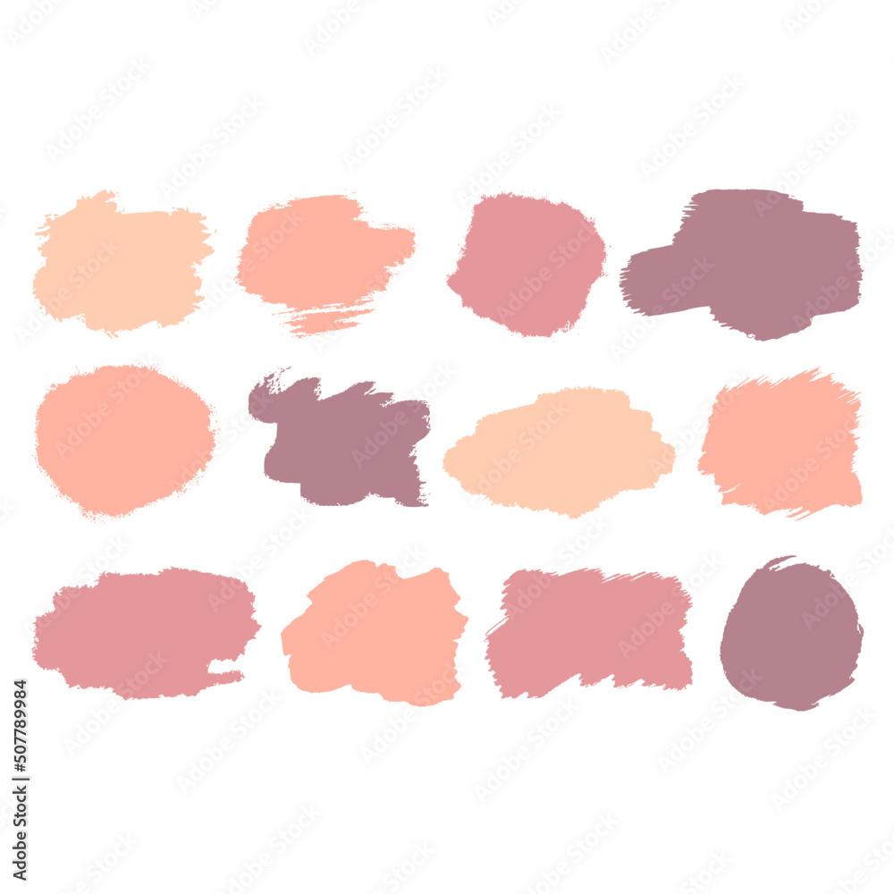 set of vector isolated blot pink background spot