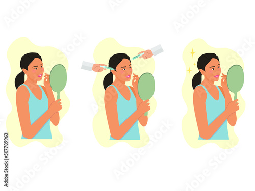 Women with aging, keeping the skin looking younger as women get older, Botox injections.