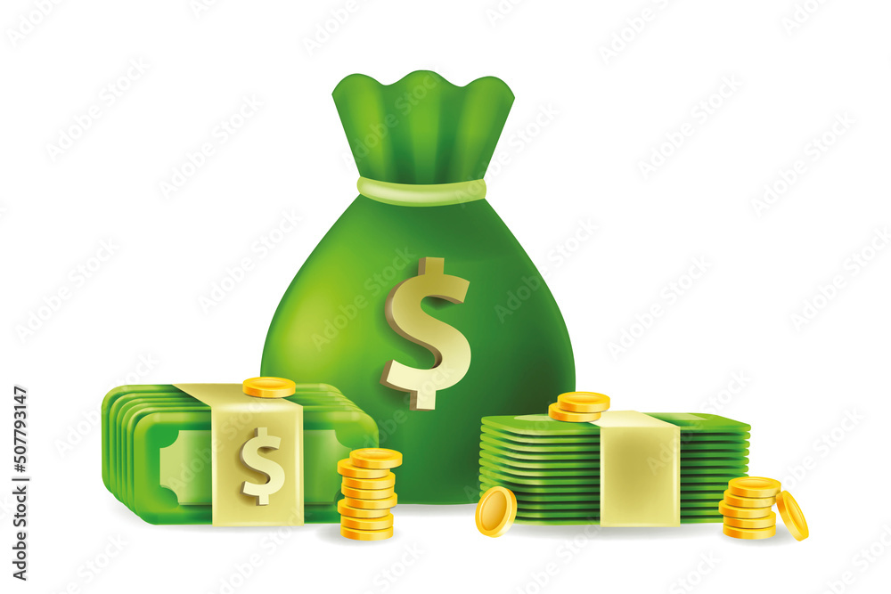 minimal 3d illustration of green stack of money 9585331 PNG