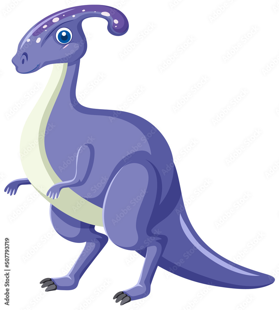 Fototapeta premium Cute Parasaurolophus Dinosaur Cartoon