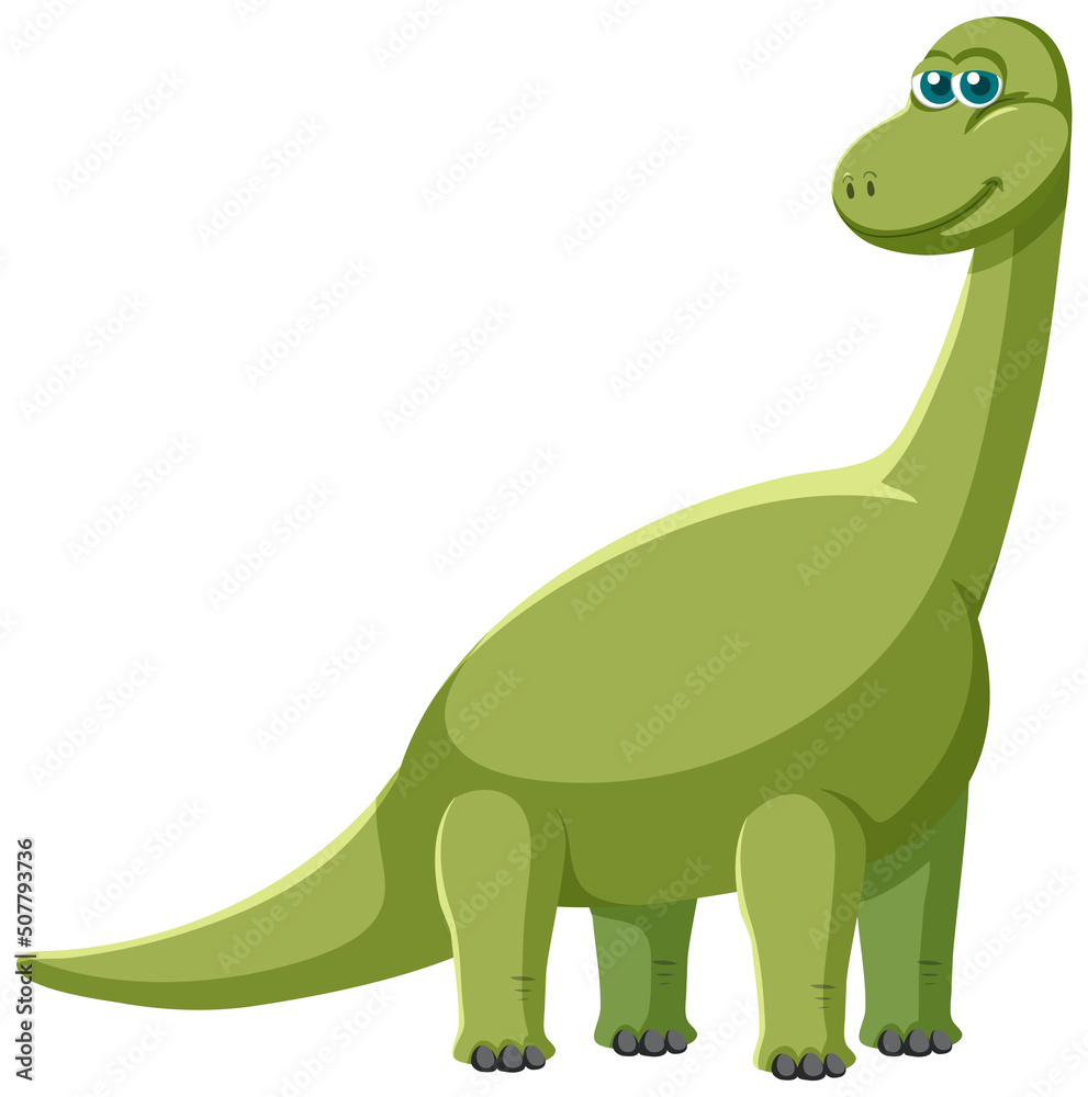 Naklejka premium Cute Brachiosaurus Dinosaur Cartoon