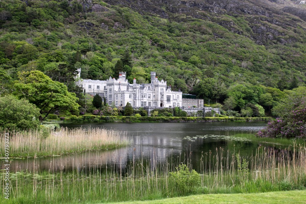Kylemore Abbey on Pollacapall Lough in Connemara in County Galway, Ireland Kylemore Abbey on Pollacapall Lough in Connemara in County Galway, Ireland