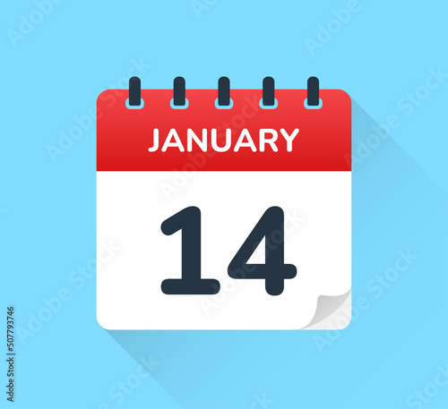 January 14 calendar - Schedule an appointment vector design template