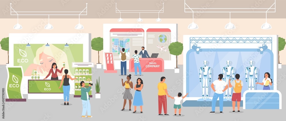 Business startup exhibition and trade show vector - obrazy, fototapety, plakaty 