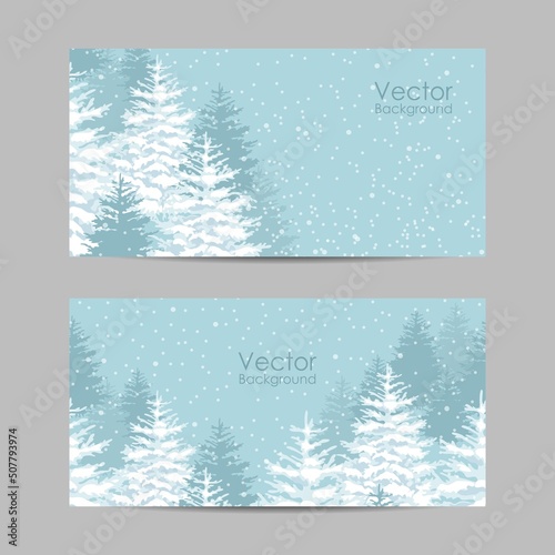 Set of horizontal banners. Outside park landscape.
