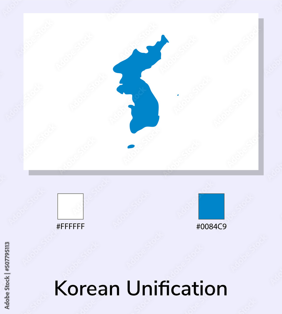 Vector Illustration of Korean Unification flag isolated on light blue background. Illustration Korean Unification flag with Color Codes. As close as possible to the original. vector eps10.