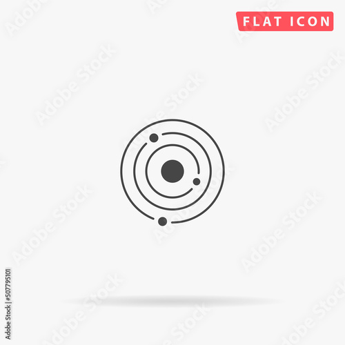 Solar system flat vector icon