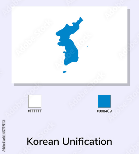 Vector Illustration of Korean Unification flag isolated on light blue background. Illustration Korean Unification flag with Color Codes. As close as possible to the original. vector eps10. photo