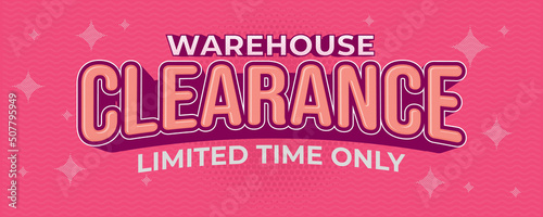 Warehouse clearance sale pink banner template photo