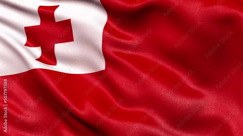 Tonga Flag Seamless Loop. 3D animation. Tonga Flag Seamless Loop. 3D animation.