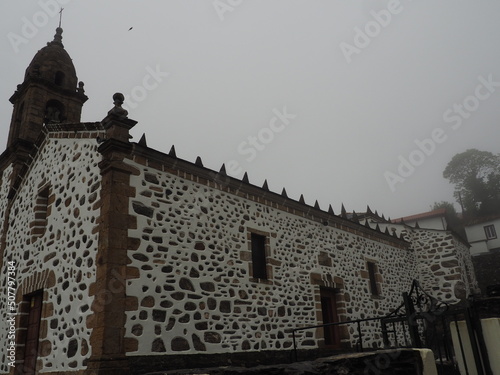 vista lateral del santuario de san  andrés de teixido, estilos gótico y barroco de tipología marinera, lugar de peregrinación, la coruña, galicia, españa, europa photo