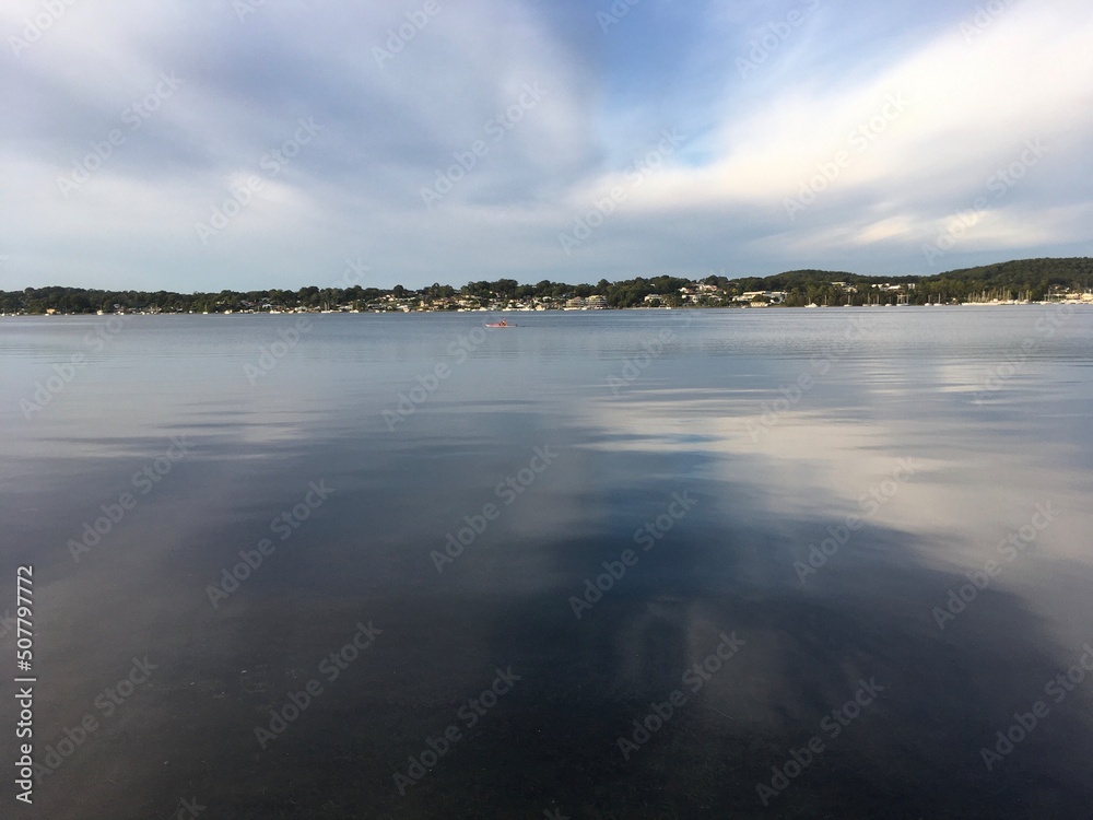 Reflected lake and sky