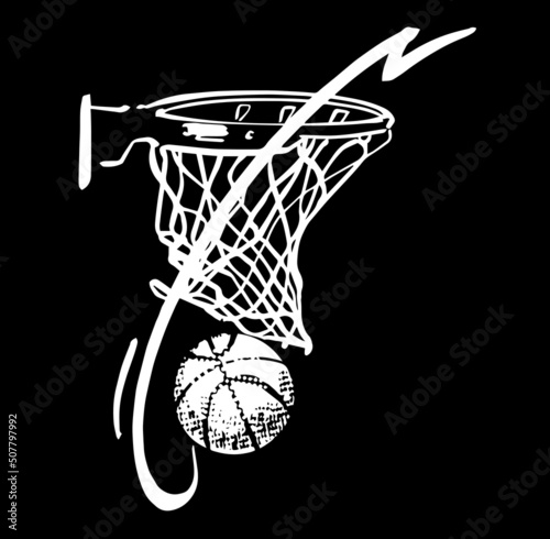 illustration of the basketball hoop silhouette vector