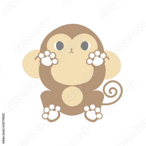the cute animal pet monkey  flat vector illustration cartoon character costume design isolate