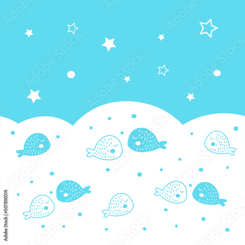 blue boy fish submarine background