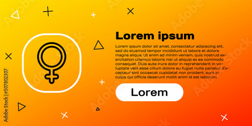 Line Venus symbol icon isolated on yellow background. Astrology, numerology, horoscope, astronomy. Colorful outline concept. Vector