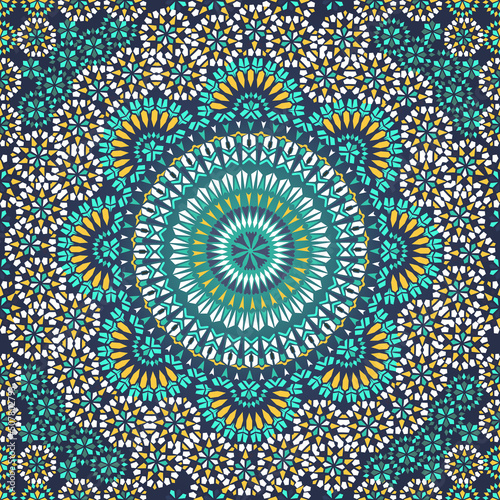 Fototapeta Naklejka Na Ścianę i Meble -  Seamless pattern in mosaic ethnic style.