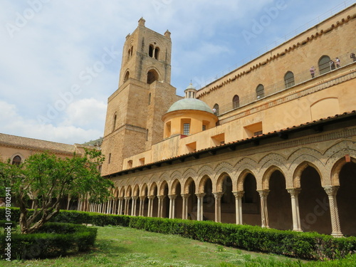 chiostro, Duomo, Monreale, Palermo, Sicilia, Italia