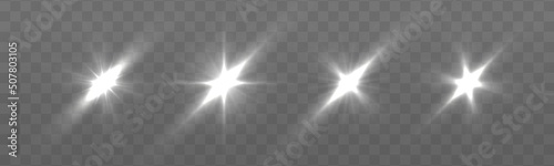 Canvas-taulu Glow white star sparks, sun light, flash sparkles