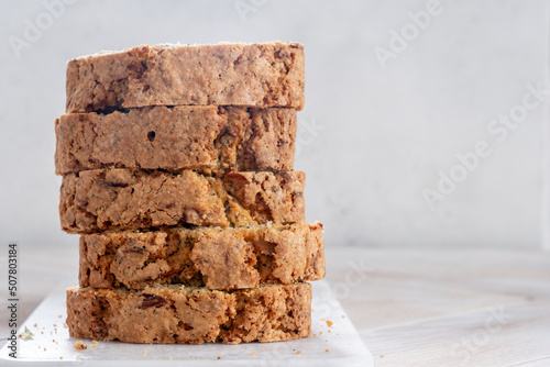 Fresh lemon zucchini bread with poppy seed