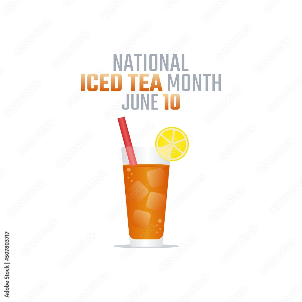 vector graphic of national iced tea month good for national iced tea