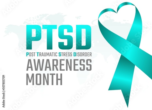 vector graphic of PTSD awareness month good for PTSD awareness month celebration. flat design. flyer design.flat illustration. photo